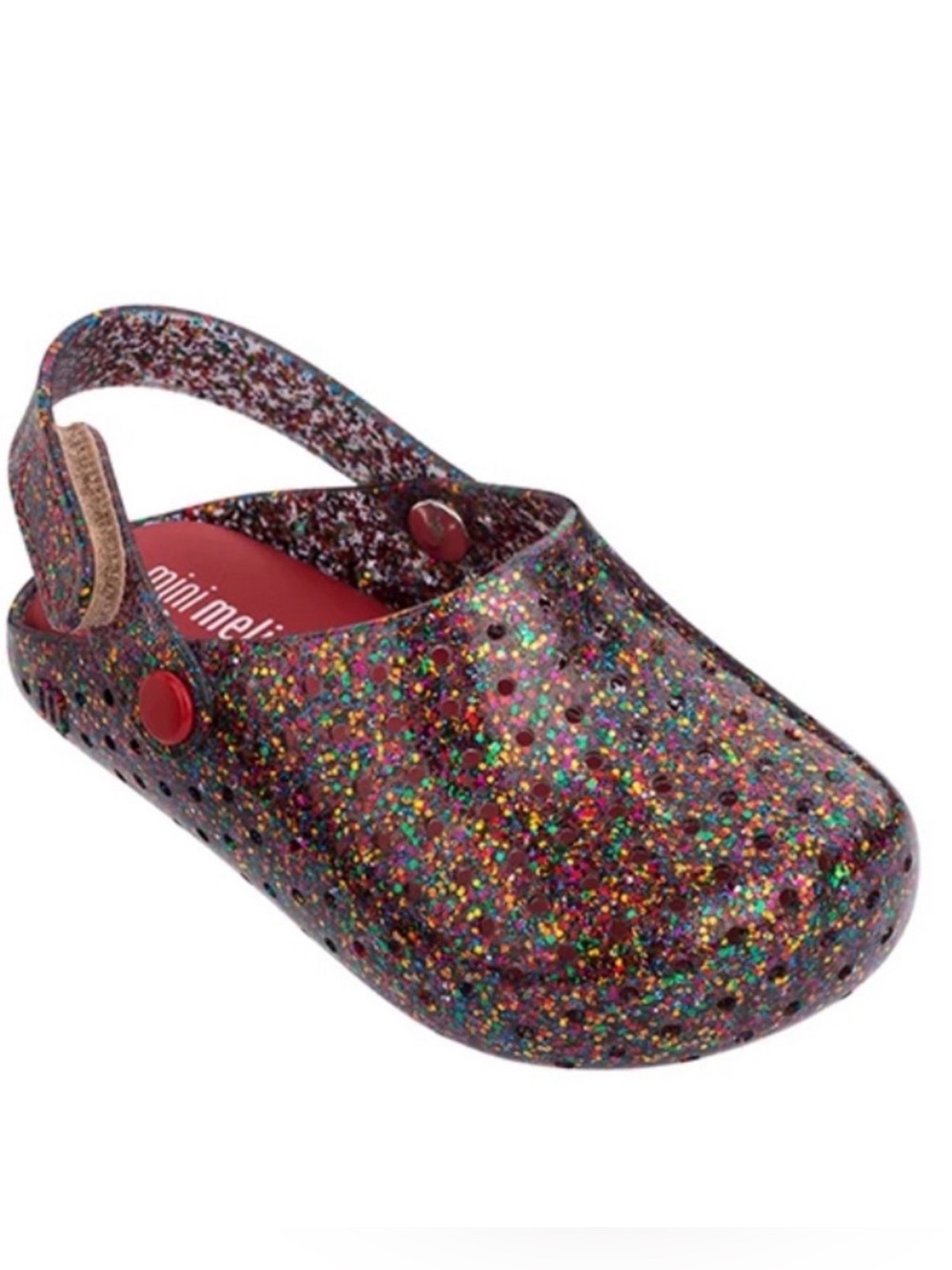 Mini Melissa Furadinha Babouche Jelly Clogs Girls US 10 Glitter Sparkle Scented